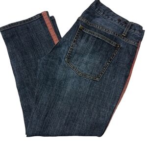 CAbi Blue and Pink Ankle Jeans